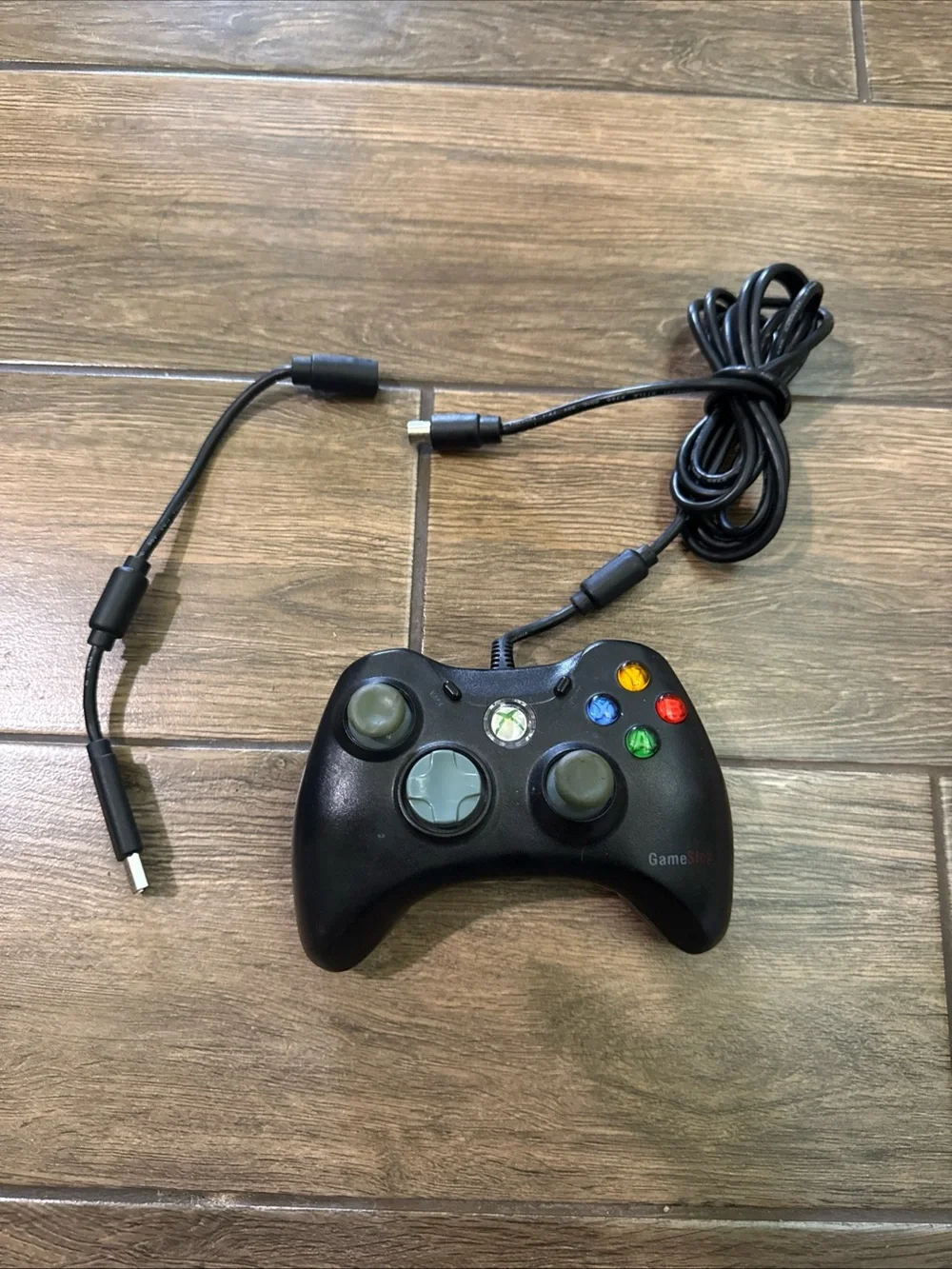 GameStop Black Controller Wired Gamepad Microsoft Original Xbox 360, Tested